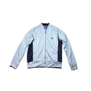 Adidas Originals Vespa Track Jacket Mens XL Light Blue Navy Moto Full Zip Rare